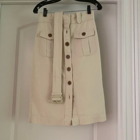 NWOT Gap cotton/linen skirt with a belt  - size 0 - Picture 1 of 11